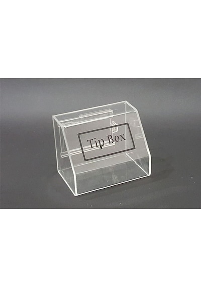 Asma Kilitli Pleksi Tip Box Bahşiş Kutusu Şeffaf 15x10xh12 Cm