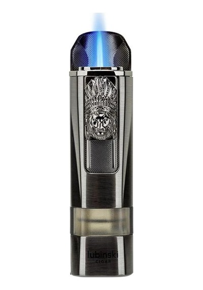 Lubinski Lion Sehpalı Delicili Tek Torch Puro Çakmağı Silver Lb-148
