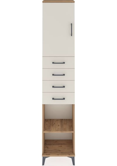 Arges Dolap 3 Raflı 4 Çekmeceli Tek Kapaklı 44x30x221 Çam-aytaşı Atlas Çam