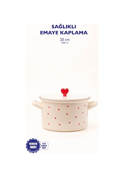 Cupid 20 Cm Emaye Tencere 3 Litre Bej