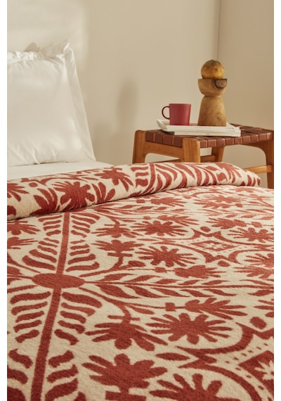 Karaca Home Velma Çift Kişilik Pamuklu Battaniye Terracota Terracotta