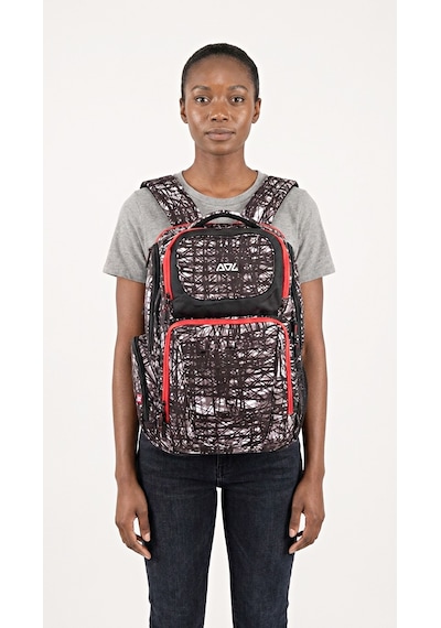 Sol - Crosshatch Unisex Sırt Çantası Kırmızı/sıyah