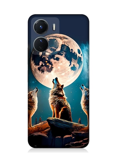 Vivo V16 Uyumlu Silikon Kılıf 3 Kurt Ve Dolunay