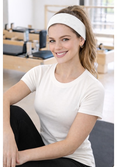 2li Örme Saç Bandı Seti Orlon Kumaş Ekru Gri Spor Günlük Şık Headband 2liekrugri 2liekrugri