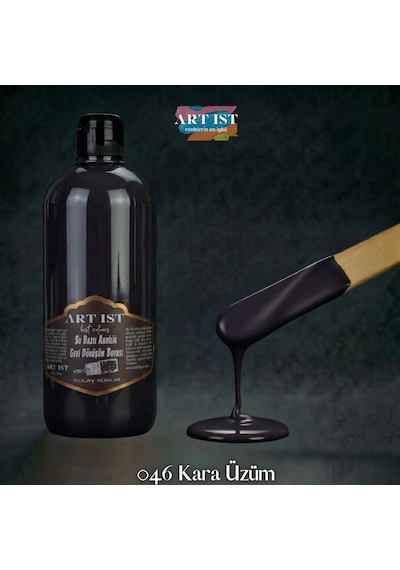 Su Bazlı Geri Dönüşüm Boyaları - 046 Kara Üzüm Ahşap, Taş Tozu, Hobi, Dıy