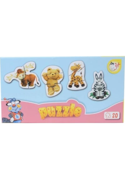 +3 Yaş Hayvanlar 20 Parça Puzzle (Kırkpabuç)