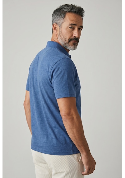 Erkek Yakalı Cepli Koyu Mavi Penye Tshirt