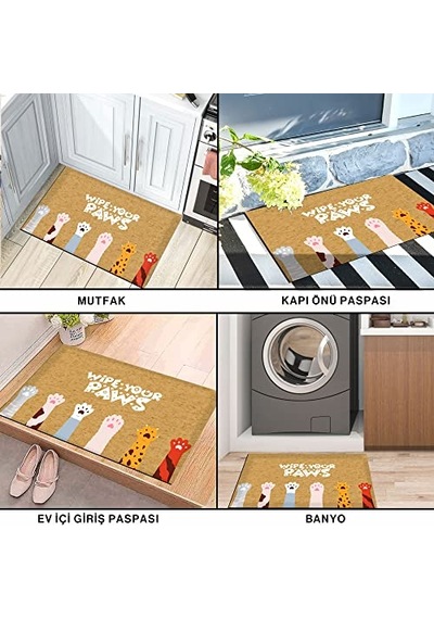 Monnhein Tasarımlı Dekoratif Kapı Önü Paspas, Dış Mekan/ev İçi/banyo/mutfak/yatak Odası/giriş Paspasları Wi Genel