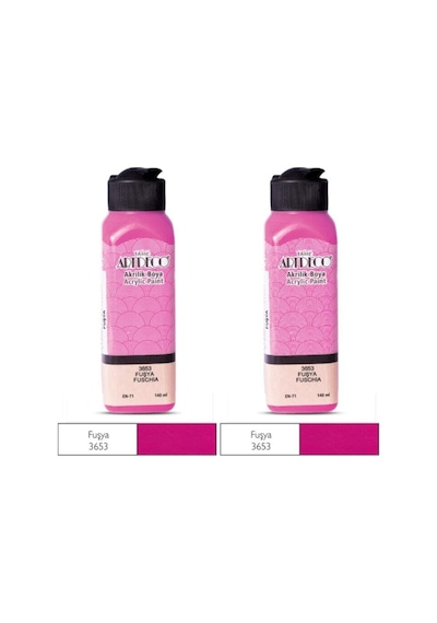2 Li Akrilik Boya 140 Ml Renk Seçmeli Canlı Ve Pastel 3653 - Fuşya