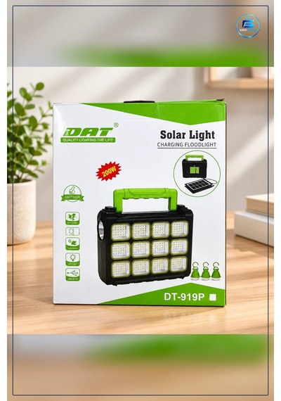 Solar Projektör 200 W Usb Şarjlı Güneş Enerjili Taşınabilir Led A