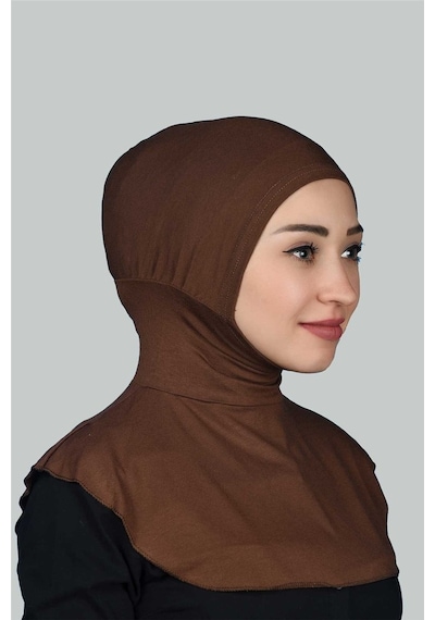 Altobeh Kadın Tesettür Pratik Boyunluklu Hijab - Sporcu Bone Çikolata
