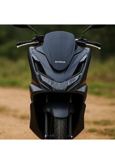 Honda Pcx 2021 - 2024 Uyumlu Geniş Far Üstü Film Siyah Siyah