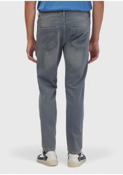Ramsey Gri Düz Slim Fit Denim Pamuk Karışımlı Pantolon gri grey