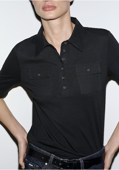 Mavi - Siyah Polo Tişört 1613858-900 Siyah