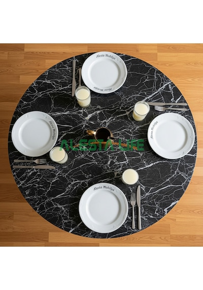 80 Cm Çap - Siyah Desenli Katlanabilir Yer Sofrası Hamur Açma Tahtası Oyun Masası - 21 Cm Yükseklik Siyah Mermer Desenli 80 Cm Çap - Siyah Desenli Katlanabilir Yer Sofrası Hamur Açma Tahtası Oyun Masası - 21 Cm Yükseklik Siyah Mermer Desenli