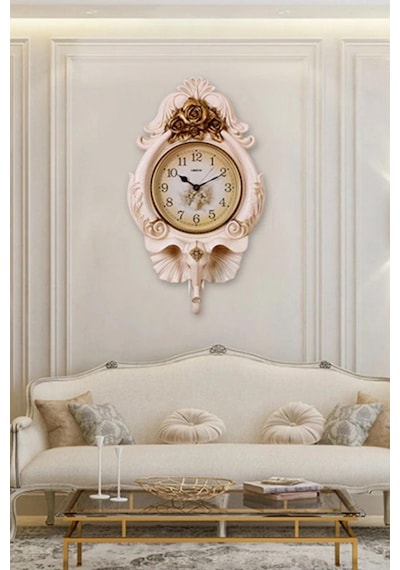 Duvar Saati Fil Temalı Büyük Polyester Saat Ack No.1 48 X 84 Cm çok Renkli