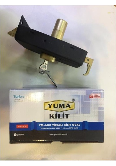 Yuma Ym-600 Tirajlı Kilit Oval Siyah Demir Kapı Kilidi
