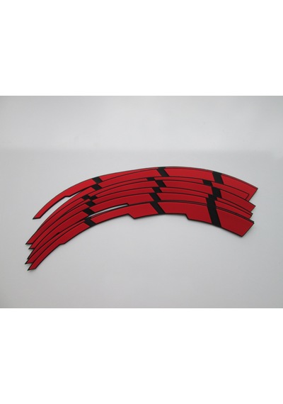 Lastik Yazısı Kırmızı Yanak Şerit 2.5 Cm Ürün 4 Adet + Yapıştırıcı Tutkal