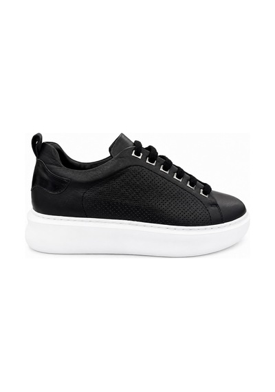 Papucumun Dünyası Erkek Siyah Hakiki Deri Sneaker
