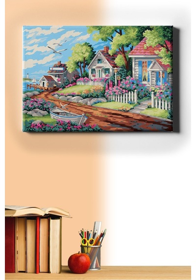 Webstyle Sayılarla Boyama Seti Kasnaklı Sakin Kasaba 40 X 50 Cm