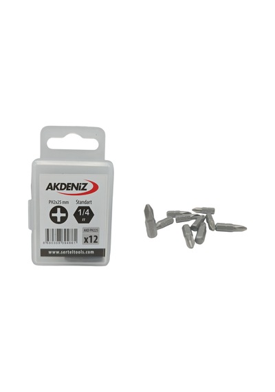 Akdeniz AKD/225 1/4 Yıldız Ph 2 x 25 MM Bits Uç 24'li