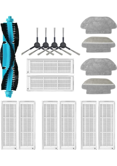 Viomi V2 Pro Uyumlu Yedek Fırça Hepa Filtre Mop Seti-17 Parça