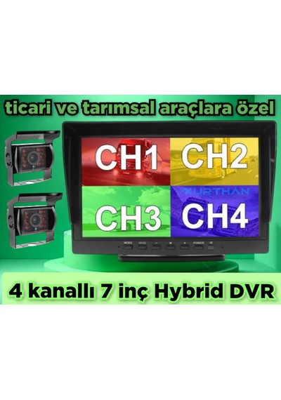 2 Adet Ledli Metal Kasa Kamera Ve 7 İnç Dvr Monitör Seti