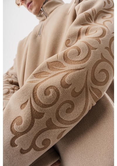 Respire Erkek Ffb Yarım Fermuarlı Oversize Polar Ceket Bej