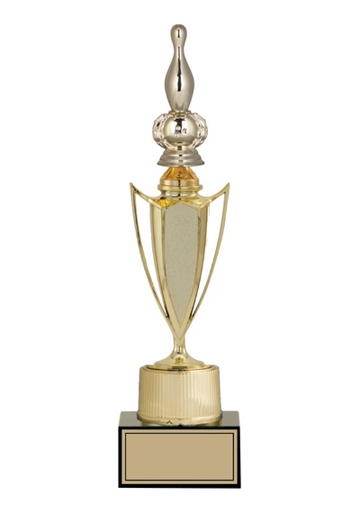 Odak Kupa - Figürlü Kupalar - Bowling / Labut Figürlü Kupalar Fg-040 B - 35 Cm Altın - Beyaz