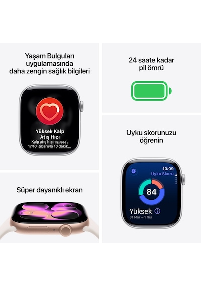Apple Uyumlu MF834TU/A Watch Series 11 GPS + Cellular 42 MM Alüminyum Kasa S/M Akıllı Saat (Apple Uyumlu Türkiye Garantili)