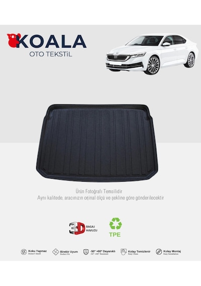 Skoda Octavia Sedan A8 2021 Ve Sonrası 3d Bagaj Havuzu