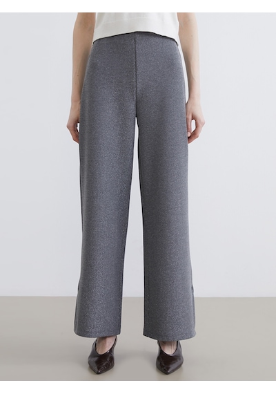 Lcw Modest Gri Beli Lastikli Geniş Paça Kadın Pantolon