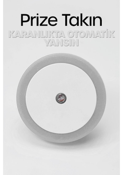 Yuvarlak Otomatik Gece Lambası Işığa Duyarlı Karanlık Ldr Sensörlü Koridor Beyaz Gc01 Beyaz