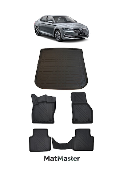 Skoda Superb 2020 Model 5d Premium Ekstra Havuzlu Paspas Ve Bagaj Havuzu Set