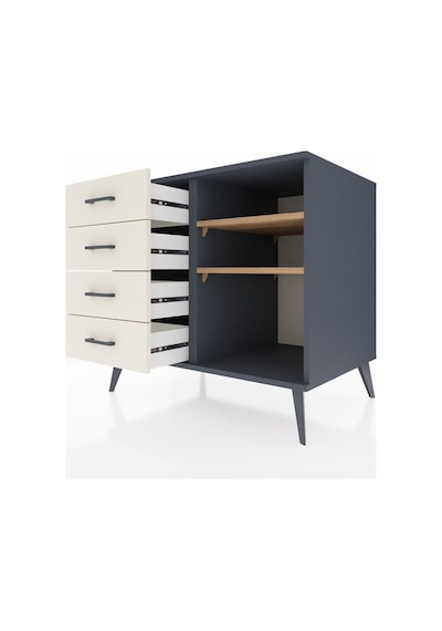 Kronos Şifonyer 2 Raflı 4 Çekmeceli 88x59x80 Antrasit-çam/aytaşı Çam/aytaşı