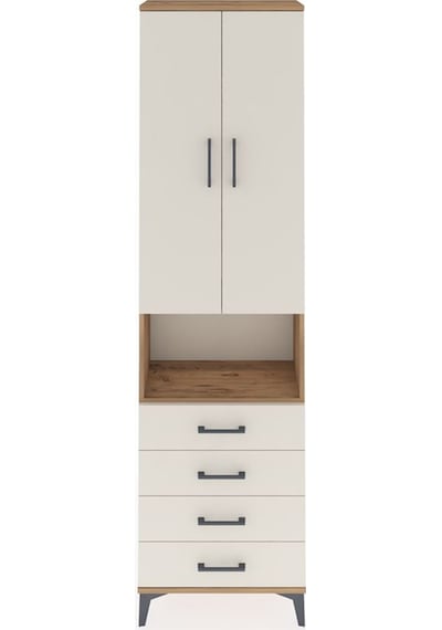 Arges Dolap 3 Raflı 4 Çekmeceli Tek Askılı 60x30x221 Çam-aytaşı Atlas Çam