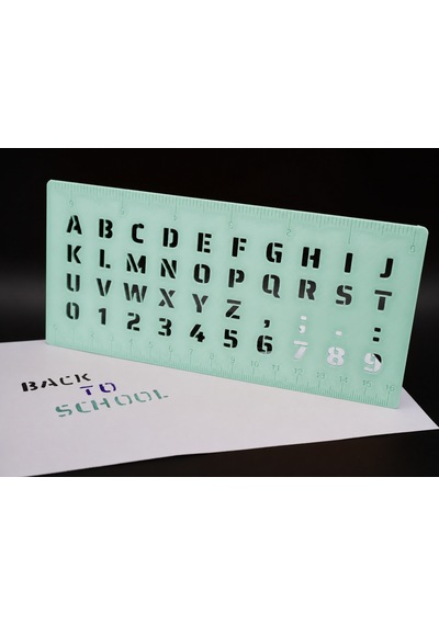 3d Baskı Alfabe, Rakam Ve Cetvel Şablonu - Yazı Çizim Kalıbı - Mint Diğer