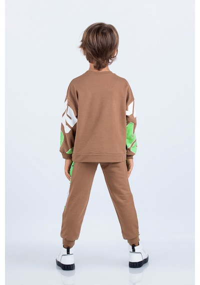 Harika Kids Erkek Çocuk İki İplik Kumaş Baskılı Orta Kalınlıkta Örme Basic Oversize Alt Üst Eşofman Takımı 001