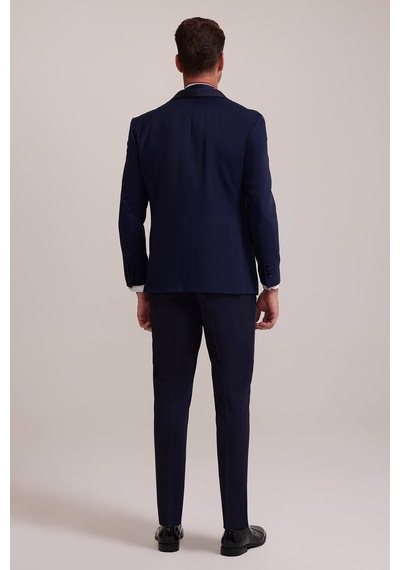Ysf Erkek Açık Mavi Slim Fit Yelekli Şal Yaka Damatlık
