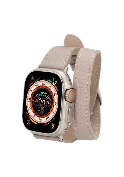 Alpıne Slim Double Tour Dune Brown Hakiki Deri Apple Uyumlu Watch Kordonu - 44/45/46/49mm