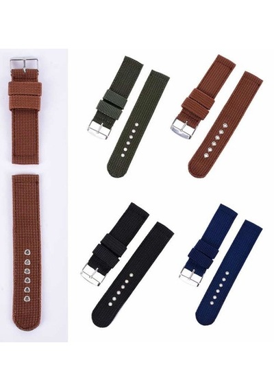 Kumaş Tekstil Perlon 24Mm Saat Kordonu Lacivert Saat Kayışı Kolça