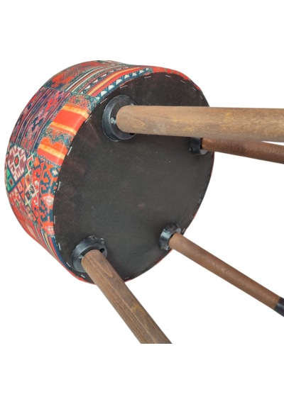 Ustaagac Puf Koltuk Bench Tabure Anadolu Kilim Motif - Ahşap Ayaklı Ceviz