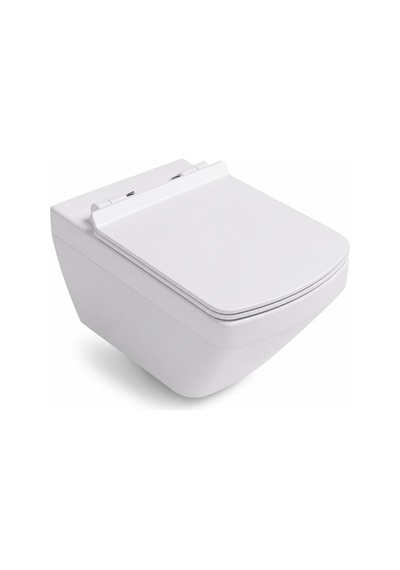 Isvea Prıssımo Asma Klozet 54 Cm. -duroplast Kapak Dahil, Beyaz 2 Parça Set Isv.36.01.03.06