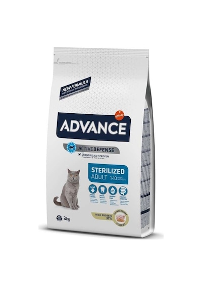 Advance Sterilised Hindi Etli Kısırlaştırılmış Yetişkin Kedi Maması 3 KG