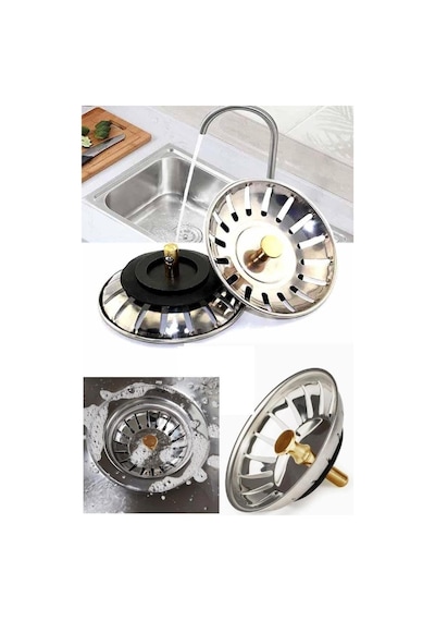 Çöpmak Paslanmaz Çelik Sifon Süzgeci 8 Cm Lavabo Evye Süzgeci Lavabo Gider Süzgeci Standart