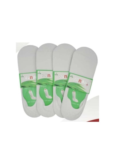 Dündar Çorap Dündar Plus 5541 Erkek Bambu Silikonlu Babet Çorap 12 Adet Beyaz