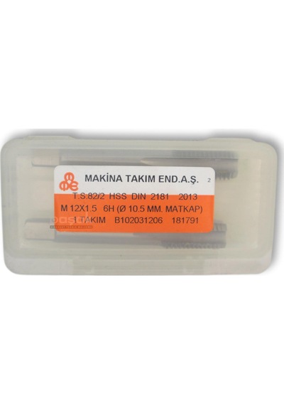 Mte M12x1,5 İnce Diş El Kılavuzu 2 Li Takım Hss Dın 2181