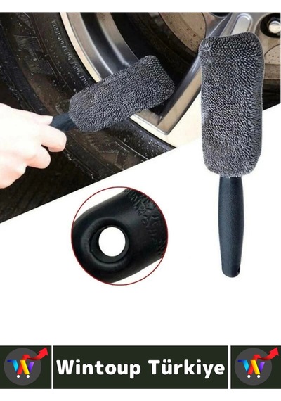 Ergonomik Yüksek Kaliteli Elastik Kolay Temizlenir Mikrofiber Otomobil Lastik Jant Temizleme Fırçası