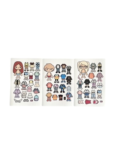 Toca Boca Ece Ve Arkadaşları 3 Lü Giydirme Sticker Seti Diğer