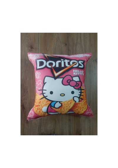 Ow Bag Hello Kity Cips Paketi Desenli Şekilli Tasarım Chibi Karakter Yastık Çok Renklı